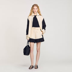 Two-tone shorts Ecru Sandro Women