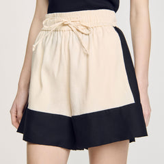 Two-tone shorts Ecru Sandro Women