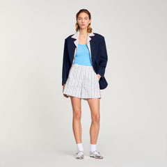 Striped shorts Blue / Ecru Sandro Women