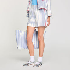 Striped shorts Blue / Ecru Sandro Women