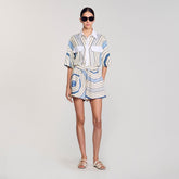 Spiral-motif shorts Sky Blue Sandro Women