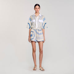 Spiral-motif shorts Sky Blue Sandro Women