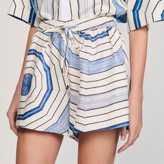 Spiral-motif shorts Sky Blue Sandro Women