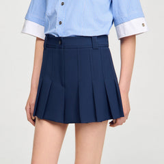 Tailored pleated shorts Navy Blue Sandro Women