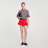 Flared ruffled shorts Red Sandro Women