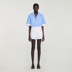 High waist denim shorts White Sandro Women