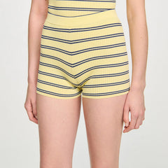 Striped knit shorts Light Yellow Sandro Women