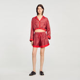 Scarf print shorts Red / Pink Sandro Women