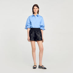 Rhinestone shorts Black Sandro Women
