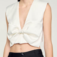 Satin-effect crop top White Sandro Women