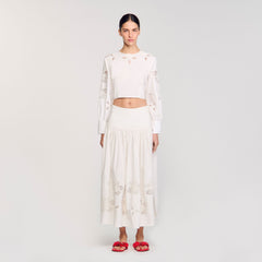 Poplin crop top Ecru Sandro Women