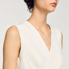 Sequin cropped jacket Ecru Sandro Women