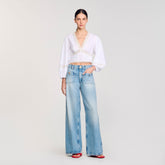 Poplin crop top White Sandro Women