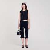 Pleated crop top Black Sandro Women