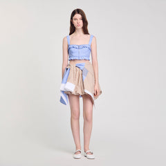 Striped crop top Blu / White Sandro Women
