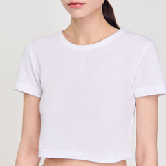 Cropped T-shirt White Sandro Women