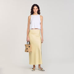 Beaded crop top Ecru Sandro Women