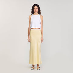 Beaded crop top Ecru Sandro Women
