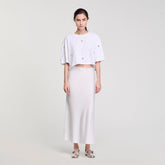 Cropped pearl bead T-shirt White Sandro Women