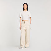 Beaded cropped T-shirt White Sandro Women