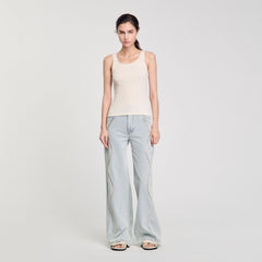 Rib knit vest top Ecru Sandro Women