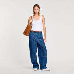 Ribbed vest top Black / White Sandro Women