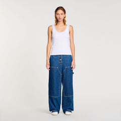 Ribbed vest top Black / White Sandro Women