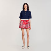 Polo shirt with decorative buttons Navy Blue Sandro Women