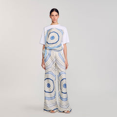Spiral print T-shirt Sky Blue Sandro Women