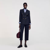 Double-breasted suit jacket Navy Blue Sandro Women