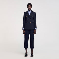 Double-breasted suit jacket Navy Blue Sandro Women