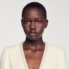 Cropped tweed jacket Ecru Sandro Women