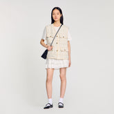 Sleeveless tweed jacket Ecru / Lurex Sandro Women
