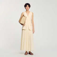 Sleeveless vest Ecru Sandro Women