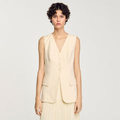 Sleeveless vest Ecru Sandro Women