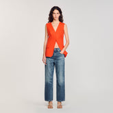 Sleeveless vest Orange Sandro Women