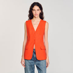 Sleeveless vest Orange Sandro Women