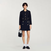 Peter Pan collar cropped jacket Black Sandro Women