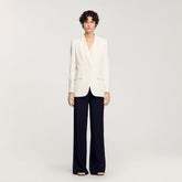 Sequinned suit jacket Ecru Sandro Women