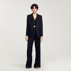 Sequinned suit jacket Black Sandro Women
