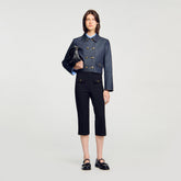 Denim tailored jacket Deep Blue Sandro Women