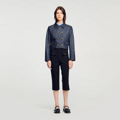 Denim tailored jacket Deep Blue Sandro Women