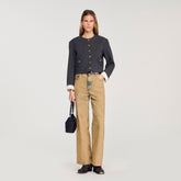 Rhinestone tailored jacket Grey / Brown Sandro Women