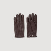 Leather gloves Black Brown Sandro Men