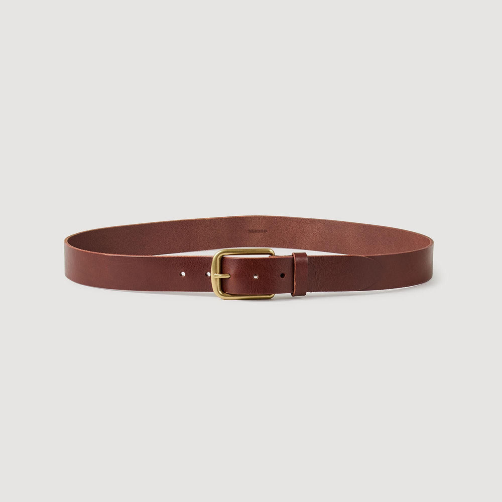 Leather belt Chocolate Sandro Men