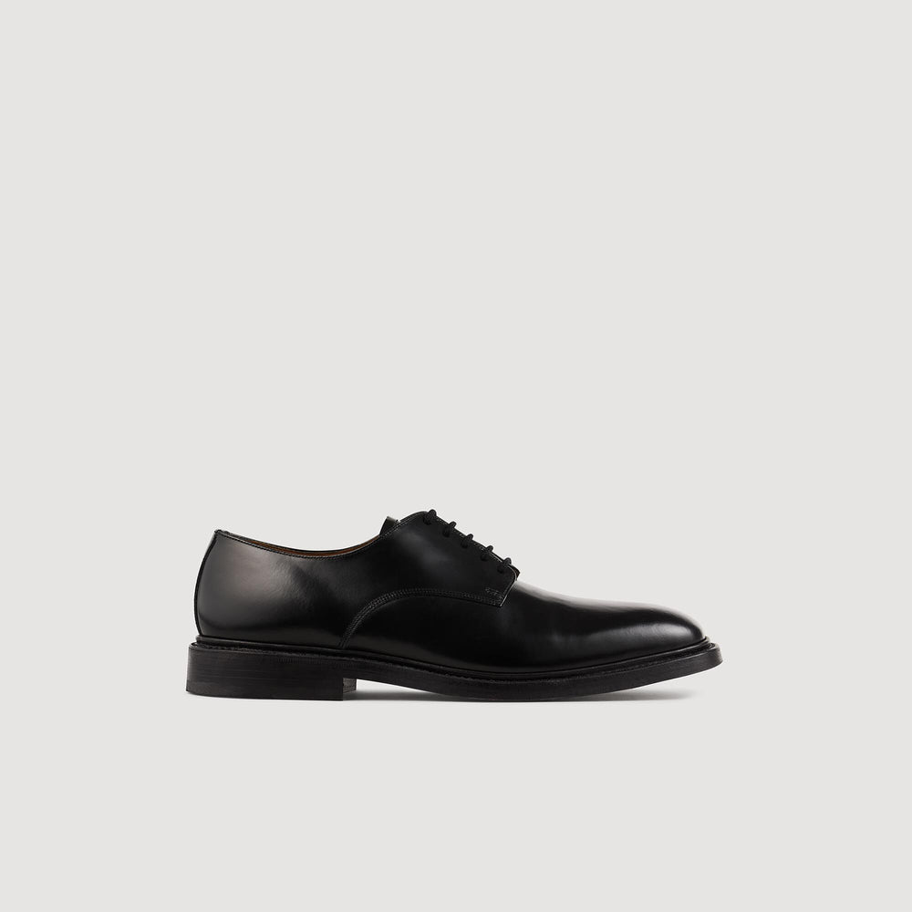 Glazed leather dress shoes Black Sandro Men