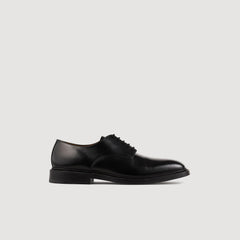 Glazed leather dress shoes Black Sandro Men