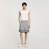 Square Cross flowy bermuda shorts Black Sandro Men