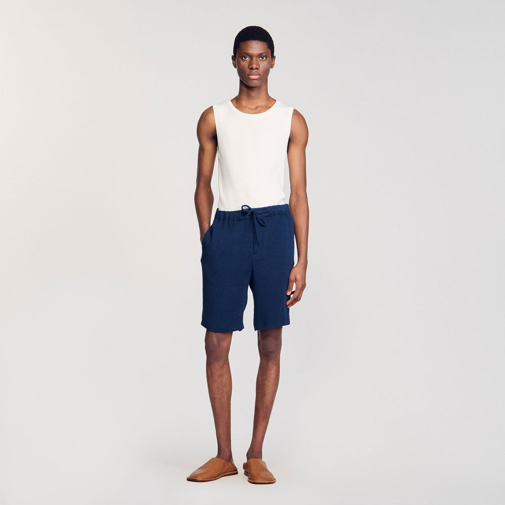 Pleated Bermuda shorts Royal Blue Sandro Men