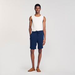 Pleated Bermuda shorts Royal Blue Sandro Men